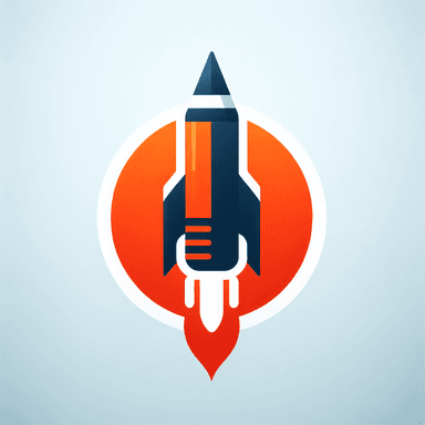 An icon of a pen with rocket shape fast