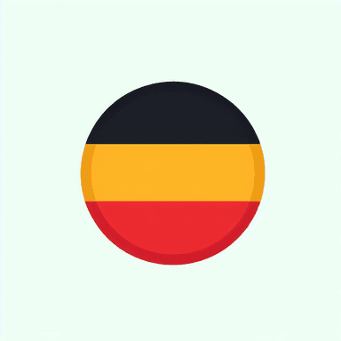 An icon of ALEMANIA FLAG, ROUND, TRUE COLORS