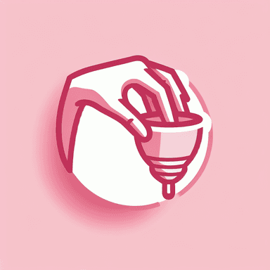 An icon of Hand folding a menstrual cup