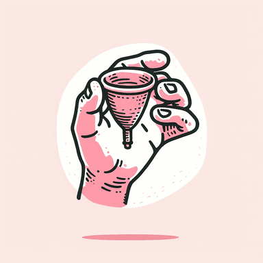 An icon of hand folding a menstrual cup