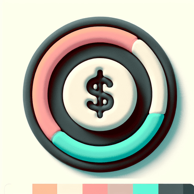 An icon of inclusion financiera, ROUND, BLACK, NO TEXT