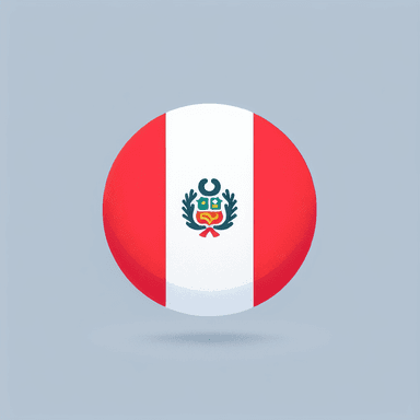 An icon of PERU FLAG, ROUND, TRUE COLORS