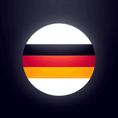 An icon of ALEMANIA FLAG, ROUND, TRUE COLORS