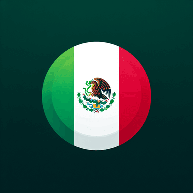 An icon of MEXICO FLAG, ROUND, TRUE COLORS