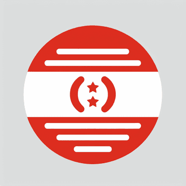 An icon of PERU FLAG, ROUND, TRUE COLORS