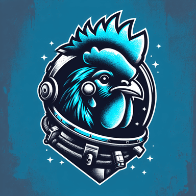 An icon of Cyberpunk Chicken Astronaut