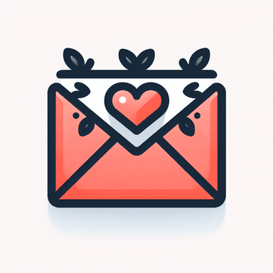 An icon of an envelope with a heart on it