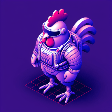 An icon of Cyberpunk Chicken Astronaut