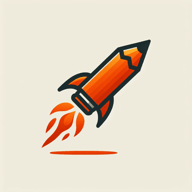 An icon of a pencil with rocket shape
