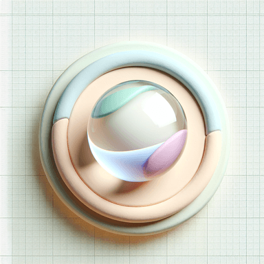 An icon of a floating glass sphere with a transparent background