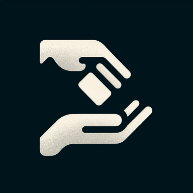 An icon of open hand touching and pressing down on a square-shaped piece of dough