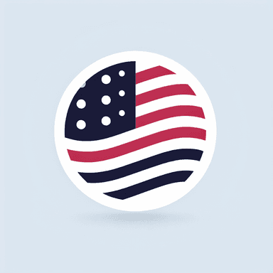 An icon of ESTADOS UNIDOS FLAG, ROUND, TRUE COLORS