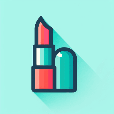 An icon of an icon of a lipstick, using only one or two colors, colorful, playful, simple