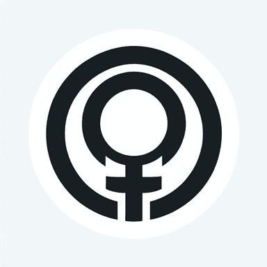 An icon of EMPODERAMIENTO FEMENINO, ROUND, BLACK, NO TEXT