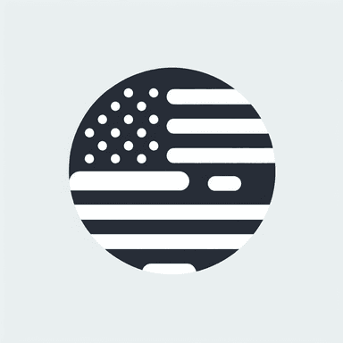 An icon of ESTADOS UNIDOS FLAG, ROUND, TRUE COLORS