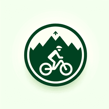 An icon of mountain biker badge