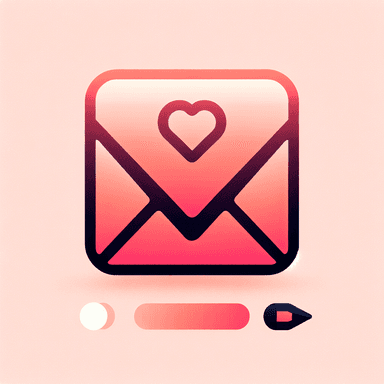 An icon of envelope with a heart on it