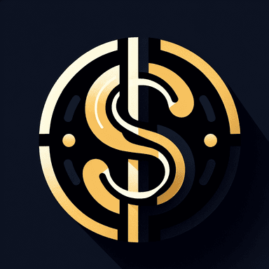 An icon of Dolar sign black and gold metallic colors