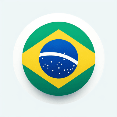 An icon of BRASIL FLAG, ROUND, TRUE COLORS