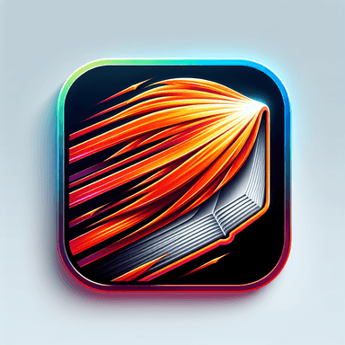 An icon of fast shining open book