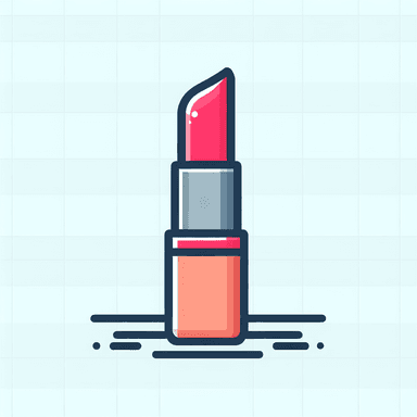 An icon of a lipstick, one color, playful, simple, transparent background