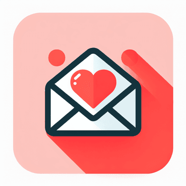 An icon of envelope with a heart on it